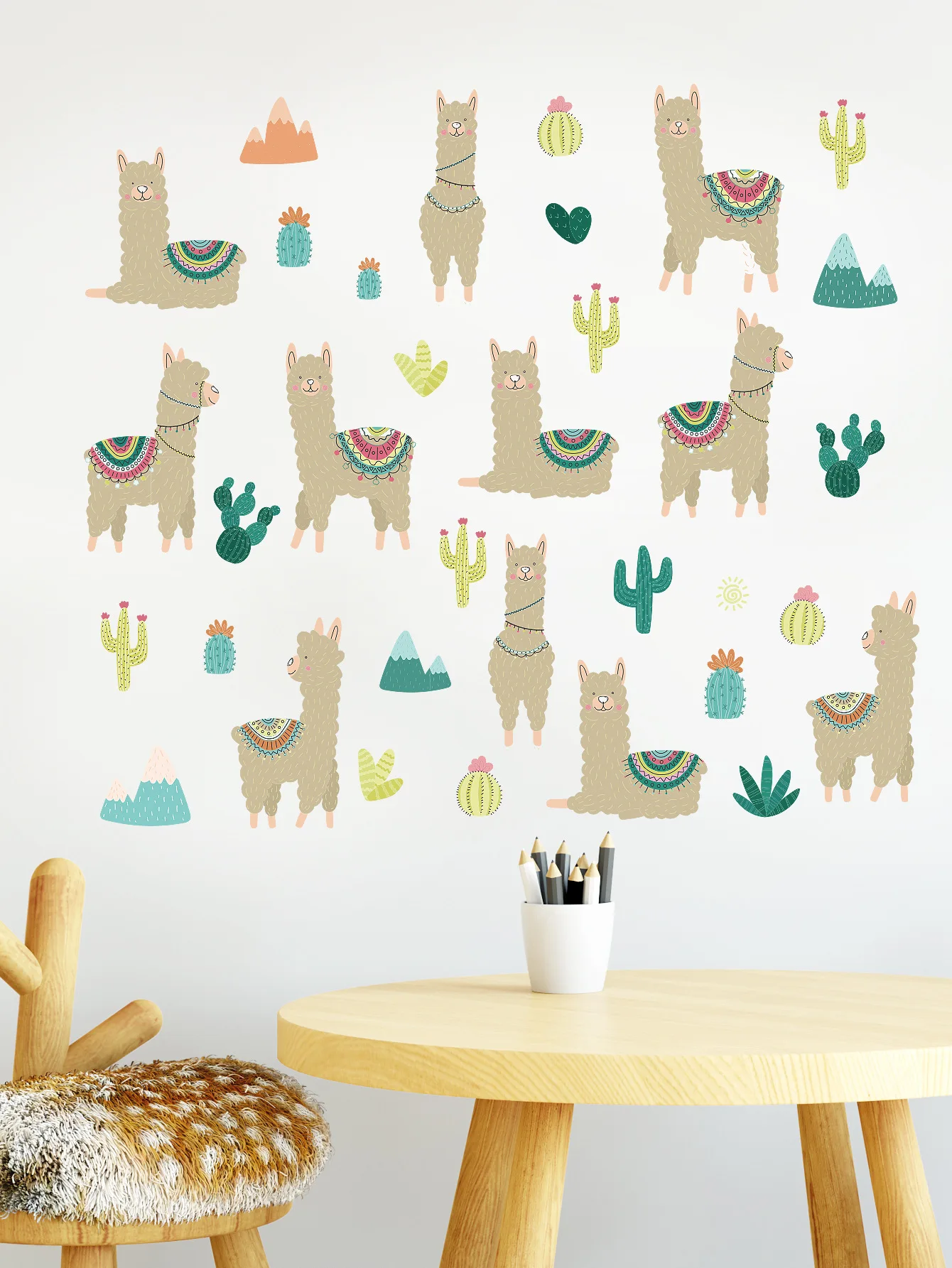 Коричневые наклейки на стену альпака съемные водонепроницаемые комбинированные