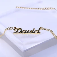 zciti customized fashion stainless steel name necklace personalized letter gold necklace pendant nameplate gift