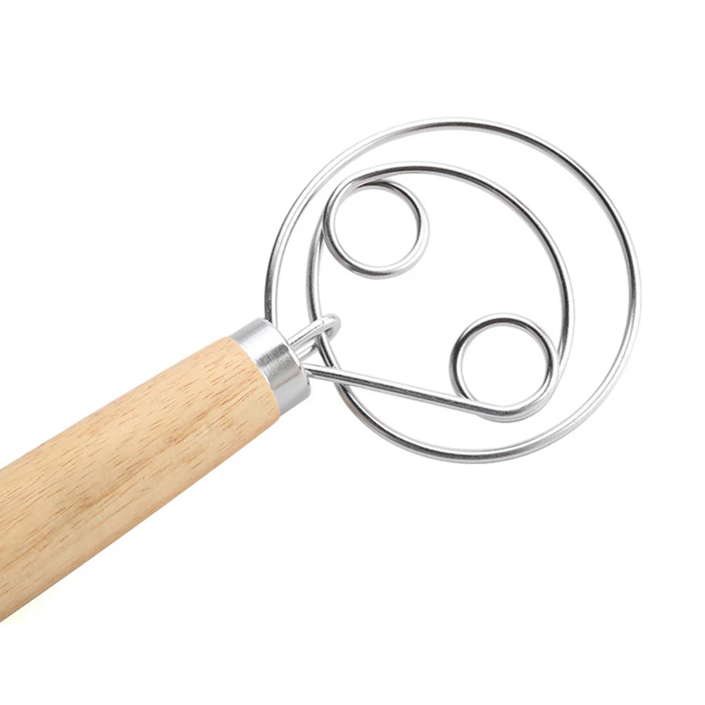 13inch Wood Handle Stainless Steel Egg Beater Flour Dough Stirrer Whisk Stick Coil Agitator Danish Blender Mixer Tool | Дом и сад