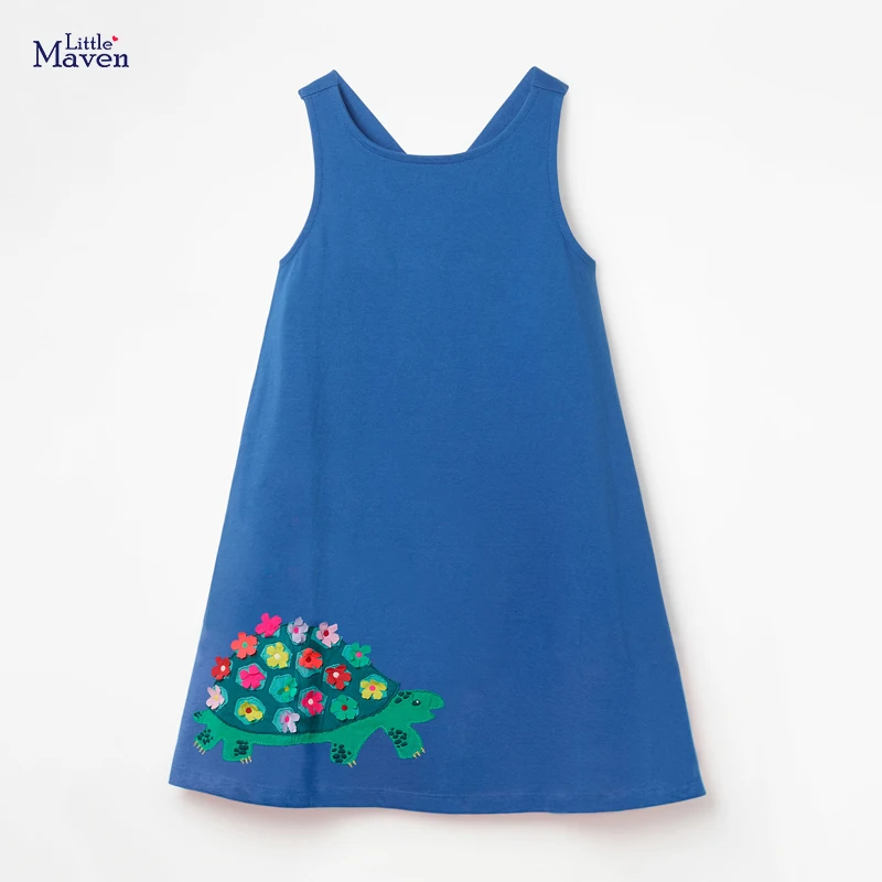 Платье без рукавов с аппликацией в виде животных для девочек 2-7 лет | Детская