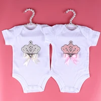 newborn baby bodysuit summer clothes boys girls jumpsuit pearl crown bow knot short sleeve infant outfits 3 24m for kids gifts