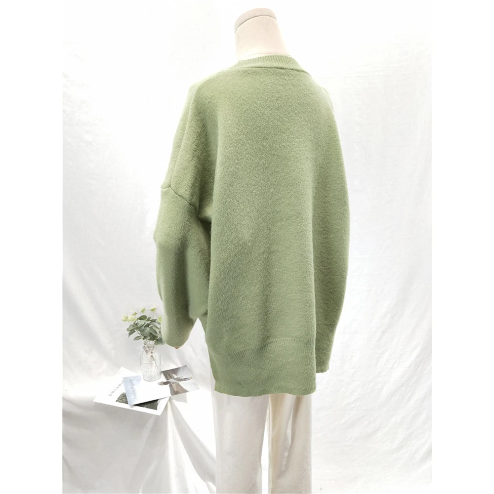 Свитер Женский вязаный с круглым вырезом и длинным рукавом | Женская одежда