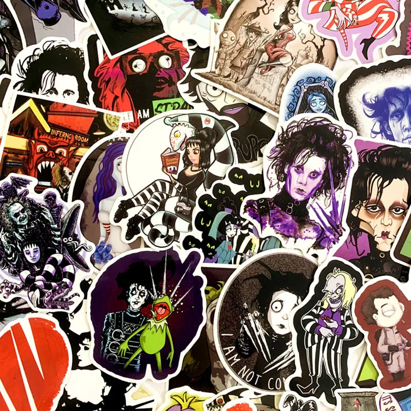 61 шт. Тим Бертон фильм ужас Хэллоуин ТВ шоу Косплей смешные наклейки Скрапбукинг