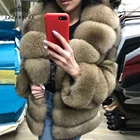 2020 Новая шуба из натурального Лисьего меха зимняя шуба из натурального Лисьего меха теплая дутая куртка из соболиного волоса Цвет женские светильник коричневый короткая куртка, пальто из искусственного меха лисы