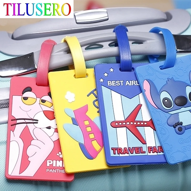 Fashion Map Suitcase Luggage Tag Cartoon ID Address Holder Baggage Label Silica Ge Identifier Travel Accessories