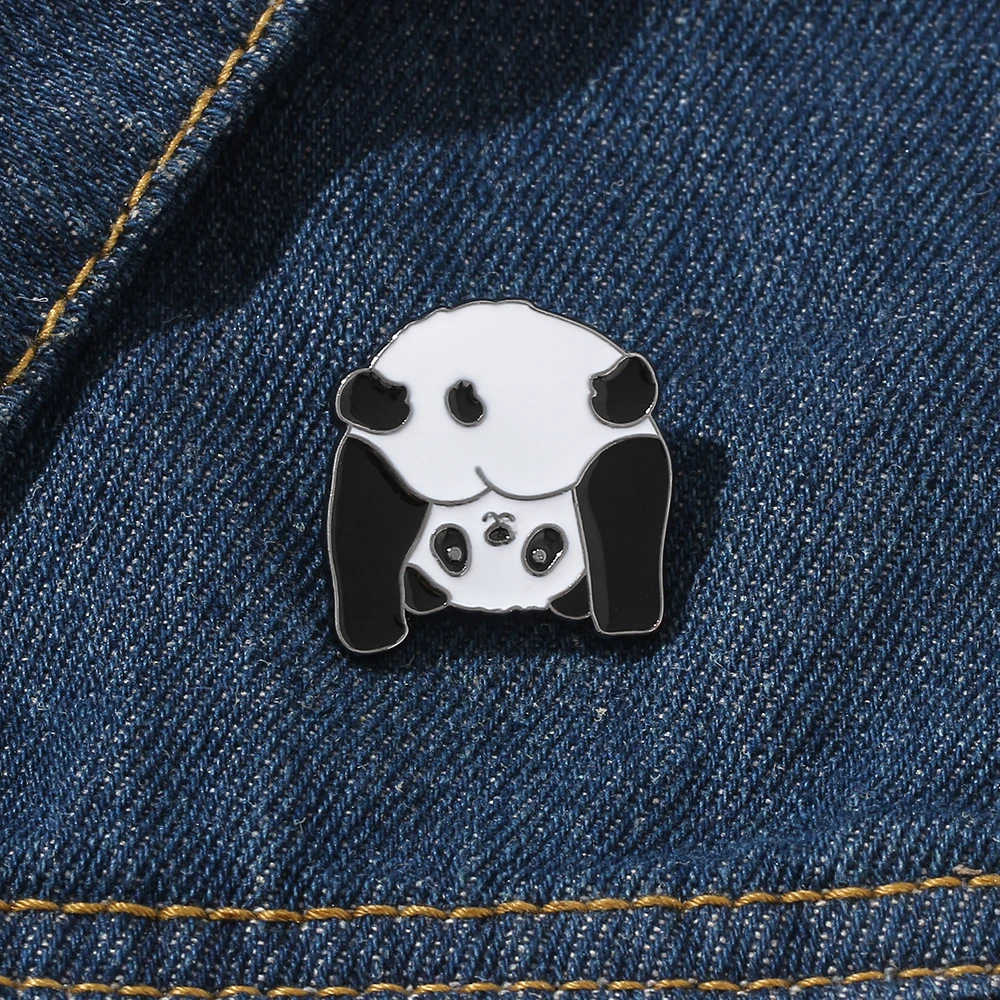 Эмалированная Милая брошь в виде панды модная булавка для мужчин и женщин пальто