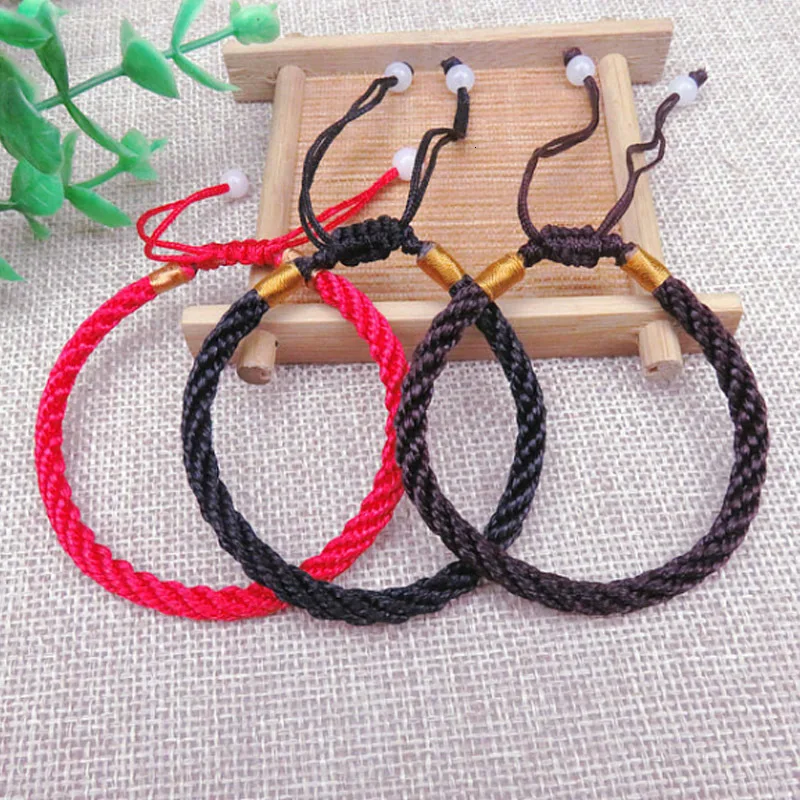 2019 New Arrival Allergy Free Adjustable Hot Sale Seaside 1PC Red/Black/Coffee Exquesite Handmade Knit Lucky Bracelet Wedding | Украшения и