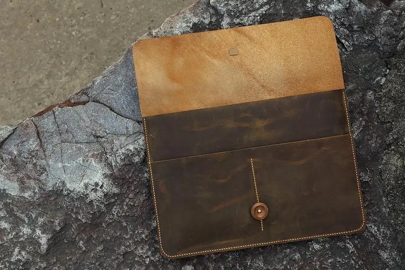 Винтажный чехол из натуральной кожи для ноутбука нового 12 &quot/Air 11&quot 13 &quot/Pro retina