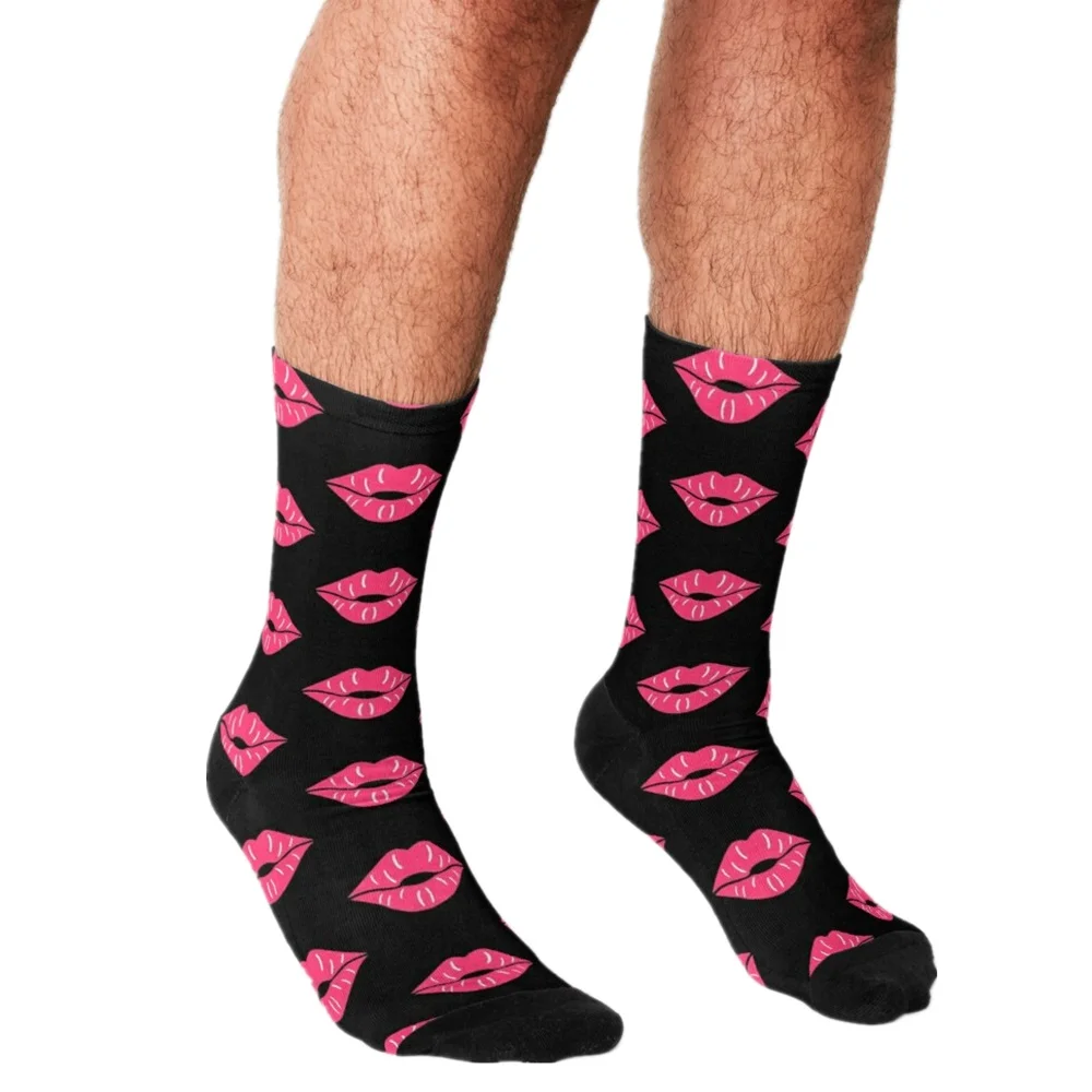 

2021 Funny Socks Men harajuku Pop art style vampire lips Socks Printed Happy hip hop Novelty Skateboard Crew Casual Crazy Socks