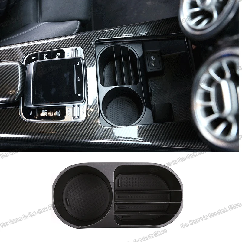 

car cup slot storage box case organizer tray plate for mercedes benz A class w177 v177 2019 2020 2021 a180 a200 accessories