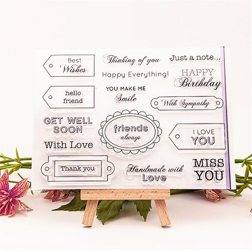 16*12 см горячая Распродажа текстовые закладки прозрачные штампы/силиконовые