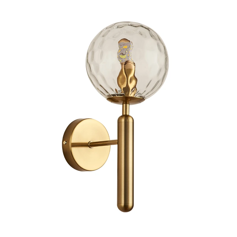 Современная настенная лампа в виде стеклянного шара скандинавский светодиодный