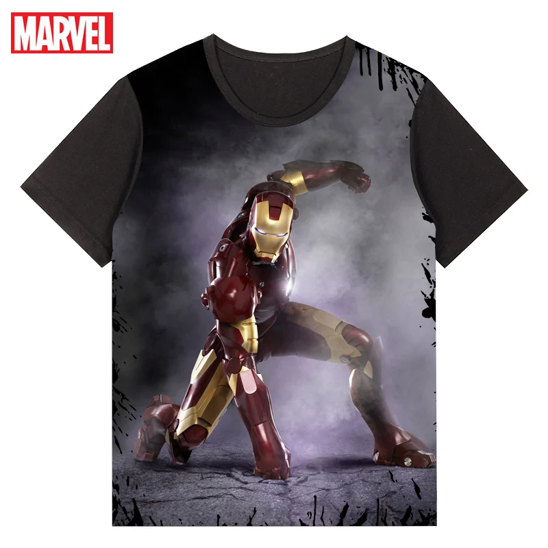 

Disney's Marvel Avengers 10th Anniversary Iron Man Print Men's popular logo Summer Bag Short Sleeve T-Shirt