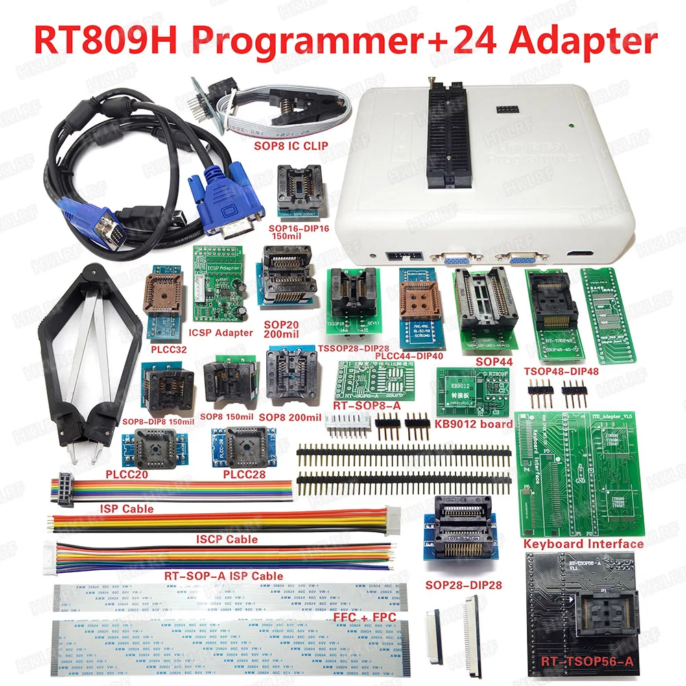Фото RT809H EMMC-NAND флэш-память USB программист + 24 адаптер TSOP56 SOP44-DIP44 адаптеры с ICSP ISP Кабеля RT809H EMMC-NAND флэш-память USB программист + 24 адаптер TSOP56 SOP44-DIP44 адаптеры с ICSP ISP Кабеля