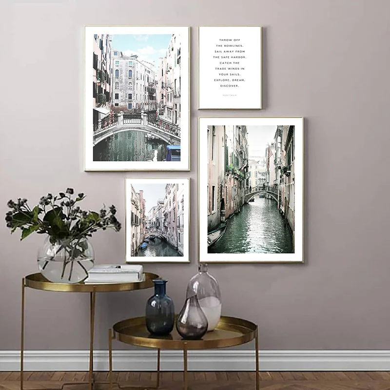 Venezia italia città Poster su tela architettura paesaggio stampa arte murale pittura immagine decorativa nordica decorazione do | Дом и сад