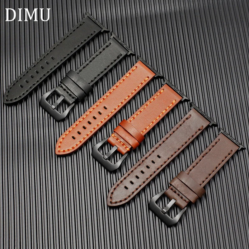 Ремешок из натуральной кожи для Apple Watch Band 42 мм 38 спортивный браслет iwatch Series 5/4/3/2/1 44