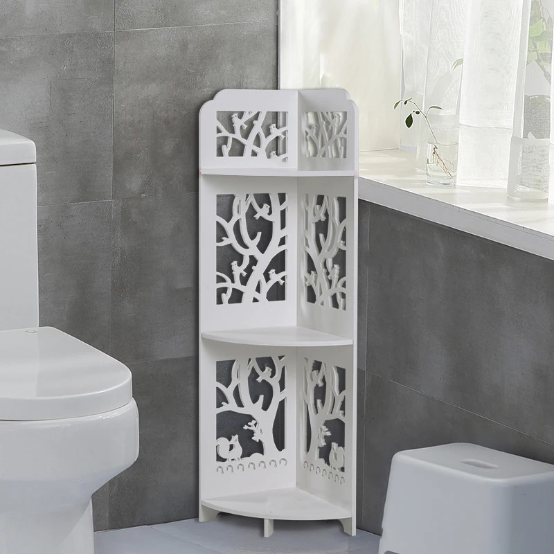 Треугольная напольная полка для ванной комнаты стеллаж хранения в туалете