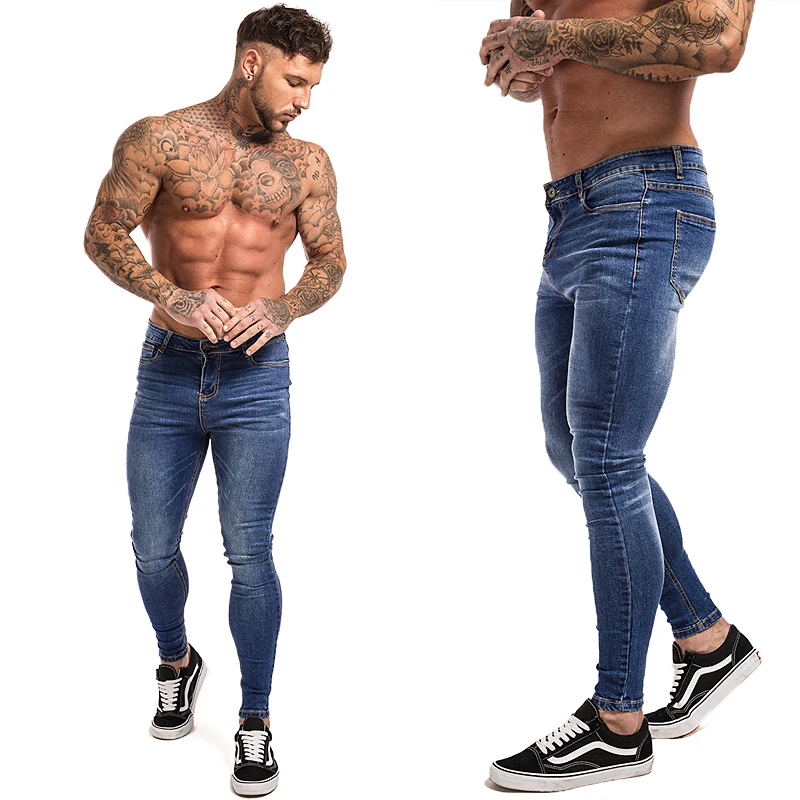 

Jeans Men Elastic Waist Skinny Jeans Men 2021 Stretch Ripped Pants Streetwear Mens Denim