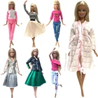 Платье для куклы NK, 1 шт., модный наряд, разноцветная рубашка, юбка ручной работы, повседневная одежда, аксессуары для Барби, игрушки для кукол JJ