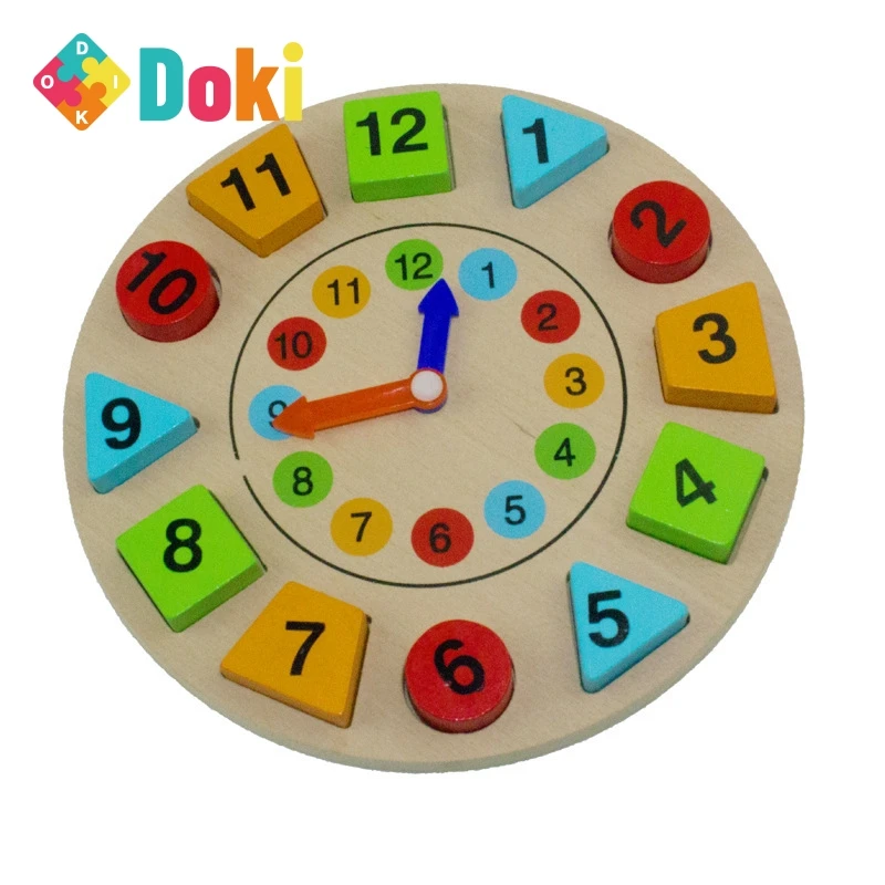Doki игрушка новый деревянный трехмерный пазл геометрическая форма игрушки детские развивающие часы деревянные игрушки
