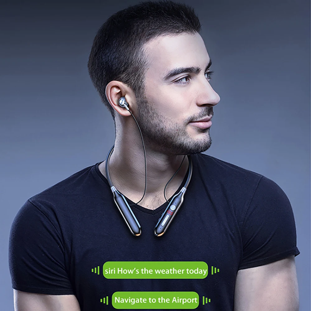 TWS 100 часа беспроводные наушники Bluetooth-совместимый Магнитный шейный обод HiFi