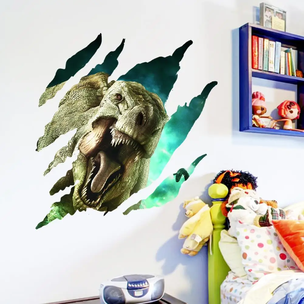 

Dinosaur Wall Sticker 3D Effect Ancient Style Wall Decal Stickers For Boy Room Gift Bedroom Accessories Home Decoration