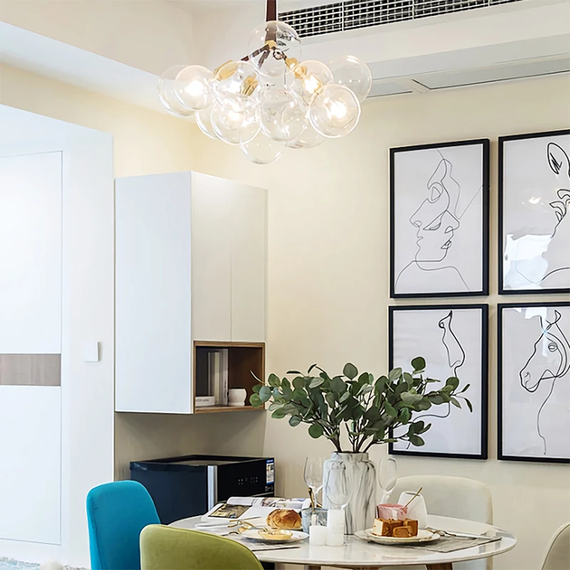 Индивидуальная спальня E27 художественный стеклянный шар пузырьковый подвесной