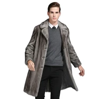 s 5xl new fashion male faux fur coat high imitation mink fur coat winter mens clothing long trench coat