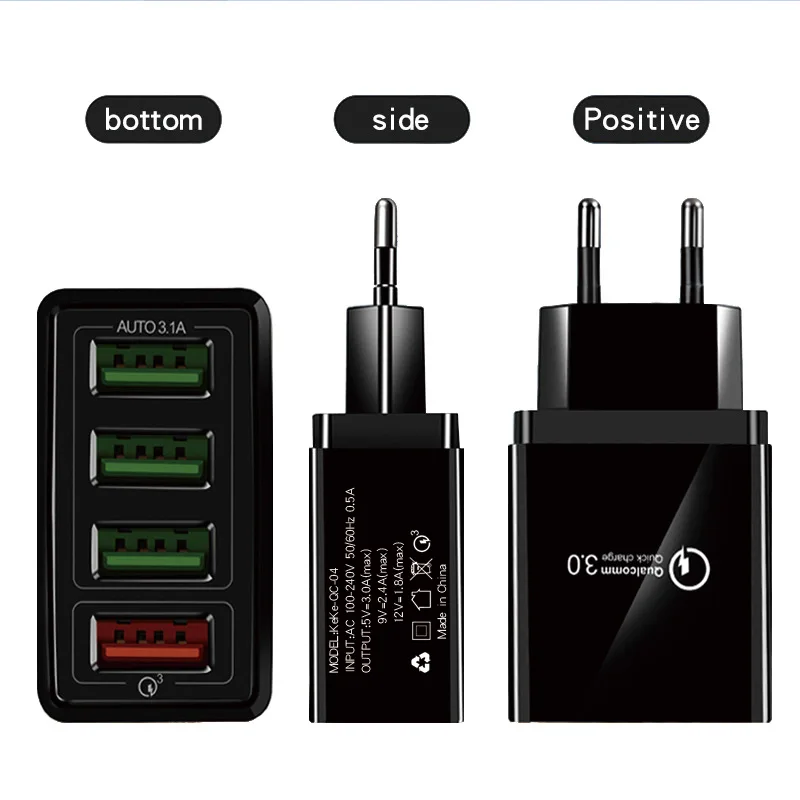 Быстрое зарядное устройство USB для путешествий быстрая зарядка настенная EU UK US QC 3