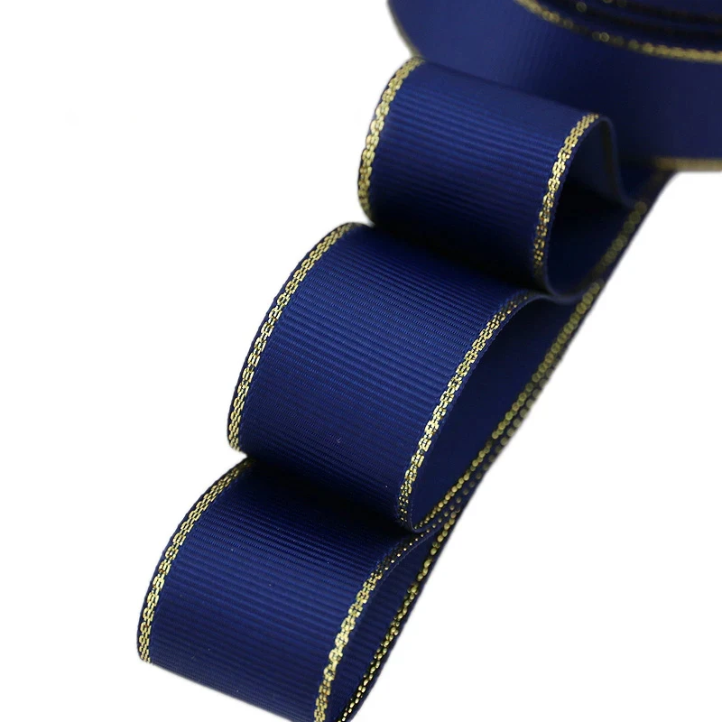 Рождественские ленты темно-синее золото окантованная корсажная лента пробы 10
