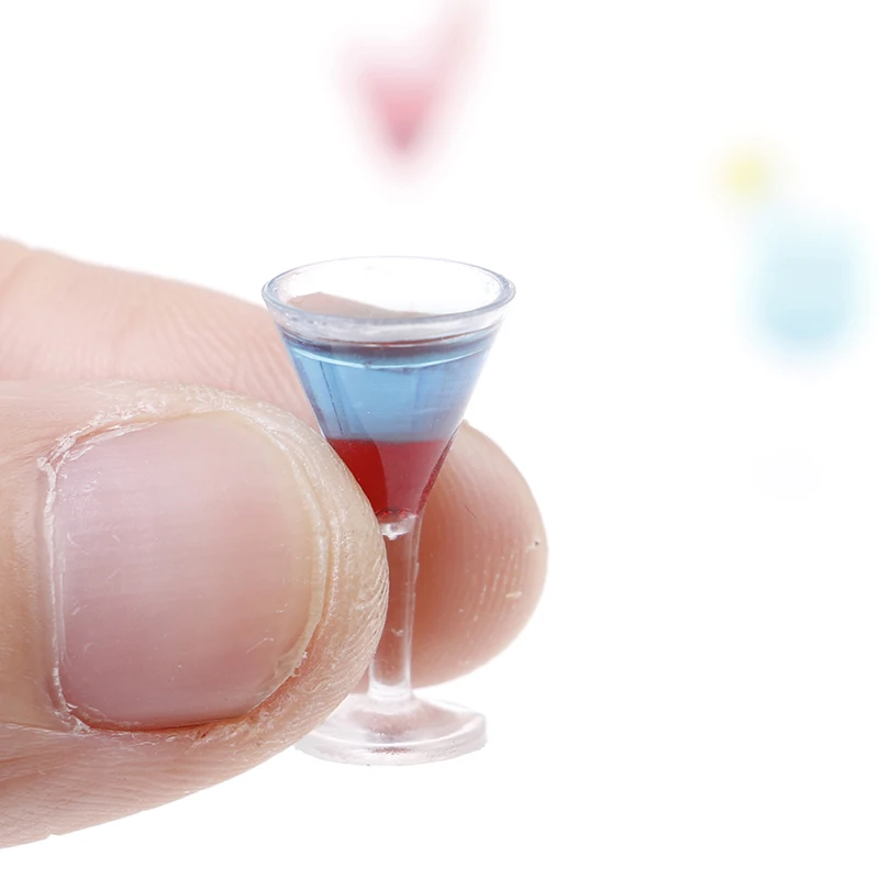 1:12 Кукольный дом красочный стеклянный Кубок Бар напитки Треугольники Коктейль