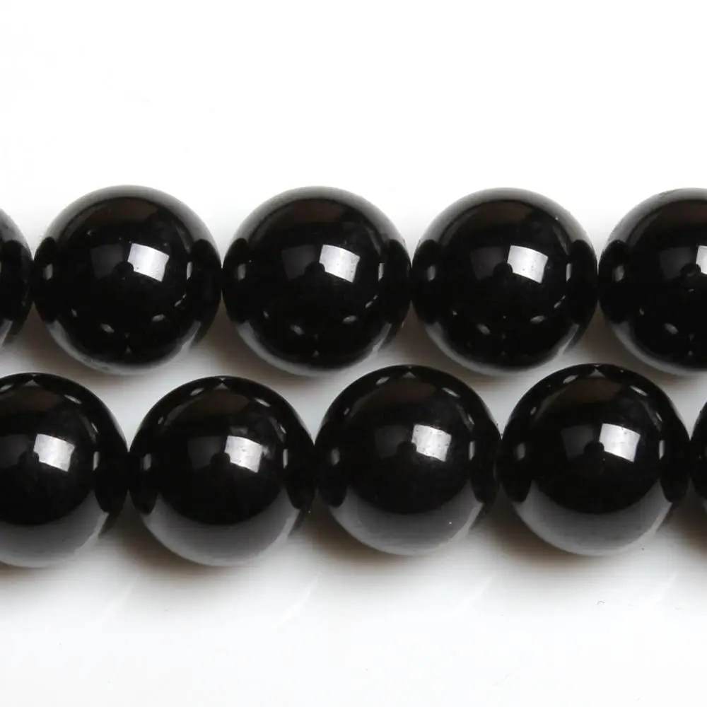 Натуральный круглый АА Черный шпинель драгоценный камень свободные бусины 6 8 10