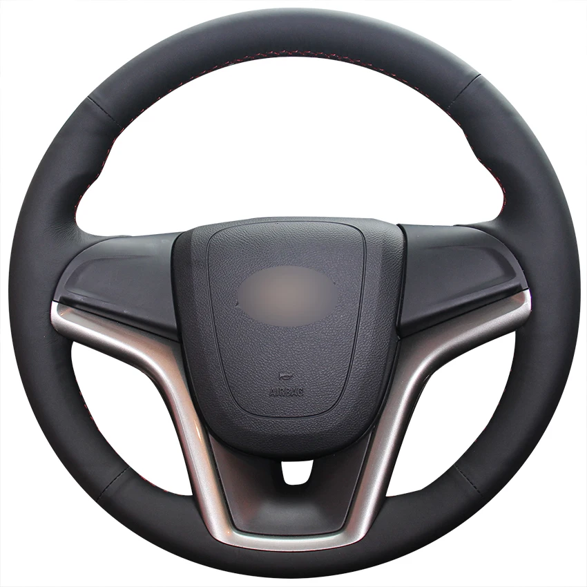 

Hand Sew Black Genuine Leather Comfortable Car Steering Wheel Cover for Chevrolet Malibu 2011-2014 Volt 2011 2012 2013 2014 2015