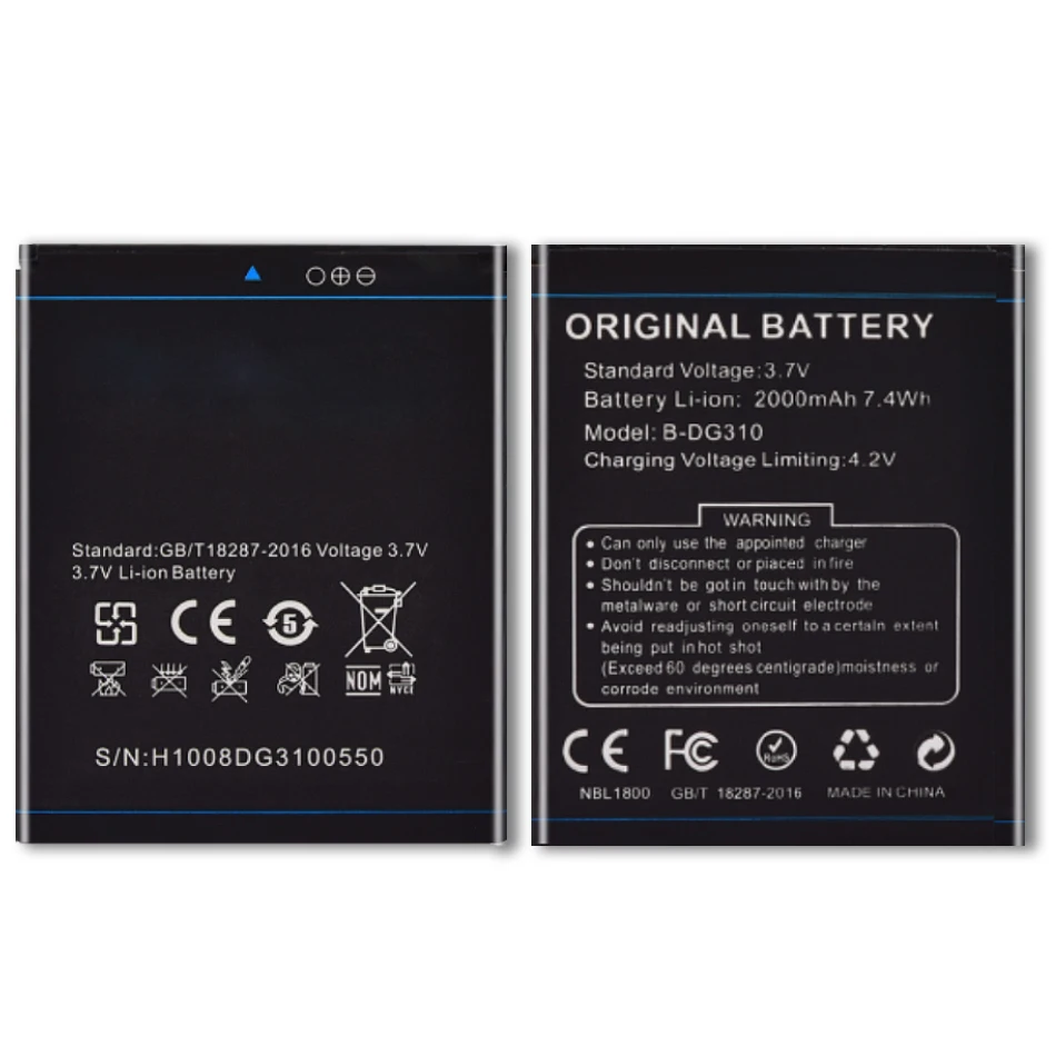 

B-DG310 Replacement Battery For DOOGEE DG310 BDG310 2000mAh with Track Code