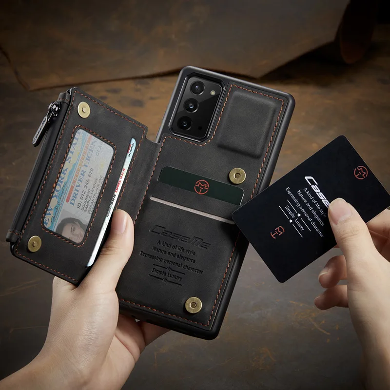 Для Samsung Galaxy S20 S10 S9 S8 Note10 Plus Note 20 съемный магнитный кожаный чехол бумажник в стиле
