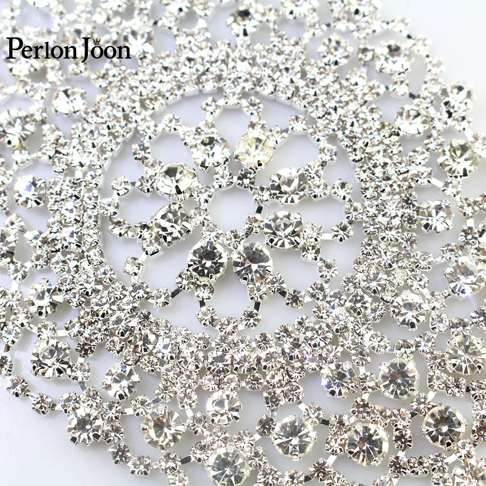 

Crystal applique for Welding technology patch classic DIY gold silver wedding dress Rhinestone decoration accessories YHX061