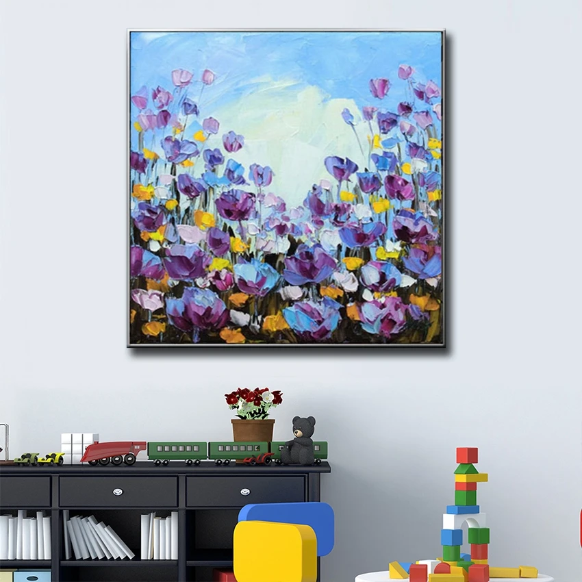 Лучшие продажи красивый красочный Цветочный фиолетовый сон холст для рукоделия