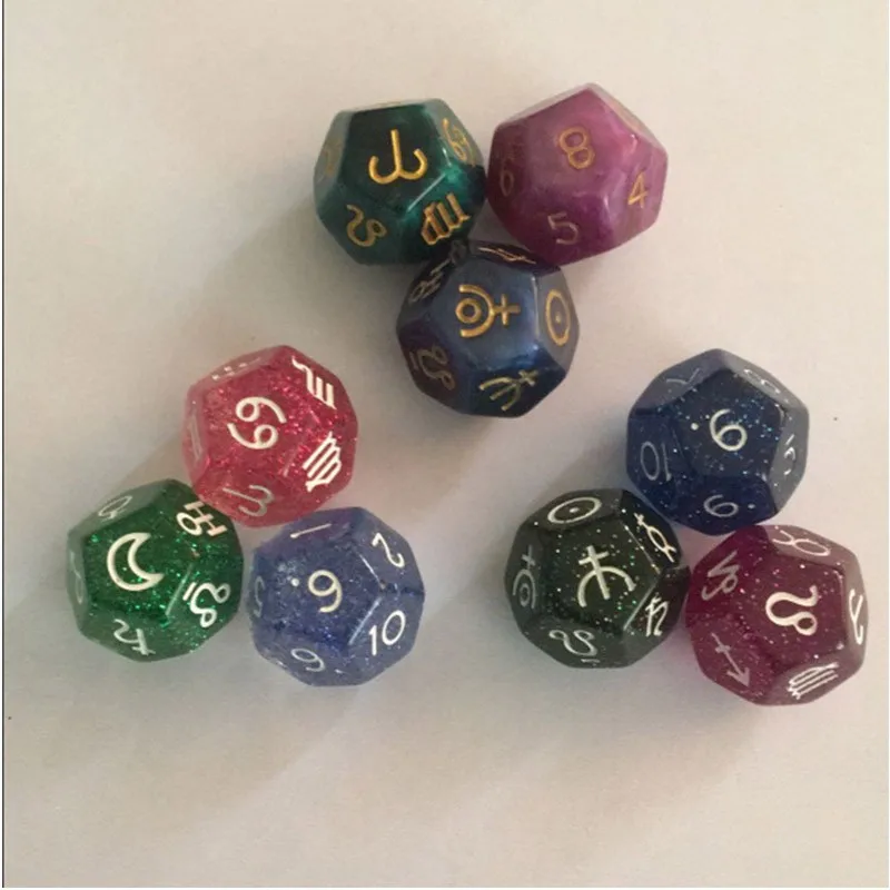 

3Pcs/Set Creative Dice 12-Sided Astrology Zodiac Signs Dice For Constellation Divination Toys Entertainment Board Game Dice