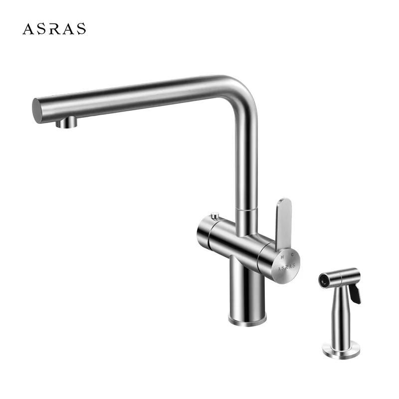 

ASRAS -3064 304 stainless steel faucet cold and hot water tap 3-in-1 with pull out sprayer
