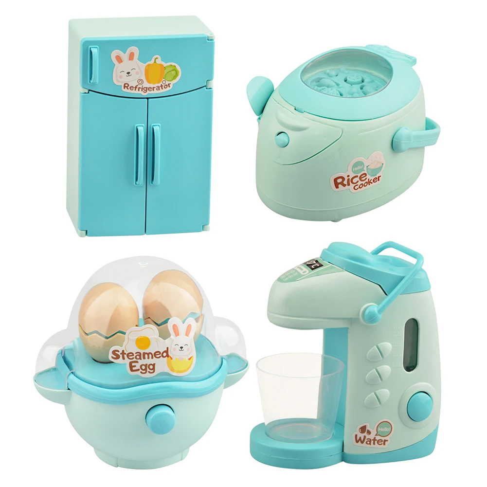 

Mini Size Household Appliances Kitchen Toys Children Pretend Play Kitchen Accessories Toy Toaster Cooker Toys for Girls