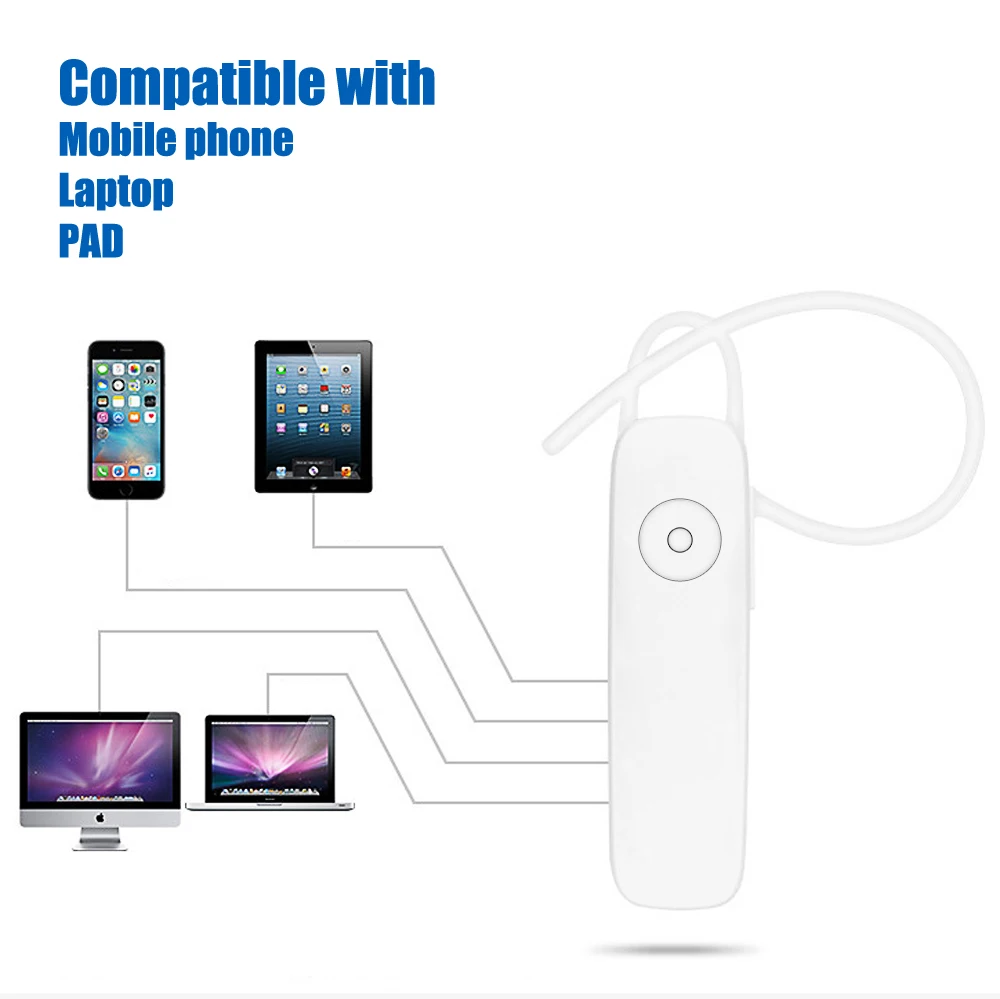 M165 Мини Bluetooth наушники стерео бас гарнитура Handsfree Earloop беспроводной наушник с