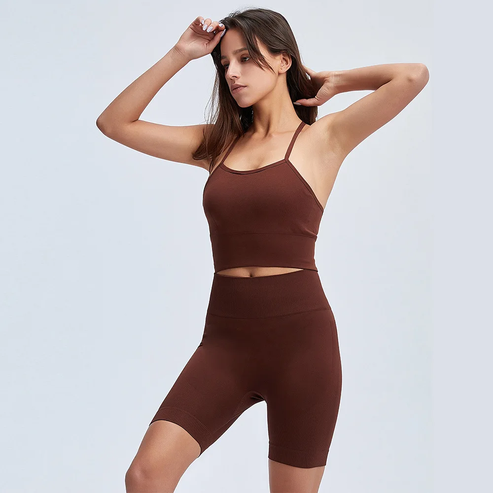 

New Style Suspendershorts Sports Tight-Fitting Running Breathable Seamless Yoga Wear