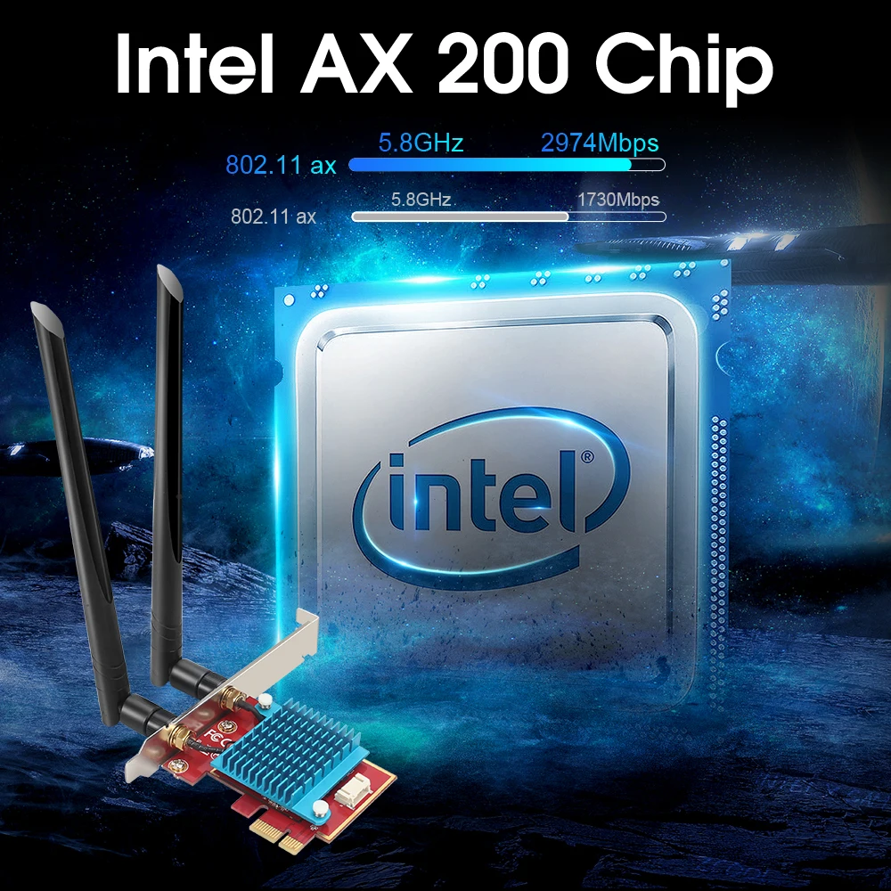 Wi fi 6 адаптер AX200 3000 Мбит/с 2 4 ГГц 5 ГГц|Сетевые карты| |