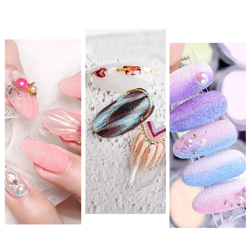 1 коробка блестящий градиент для ногтей порошок сахарный лазерный маникюр