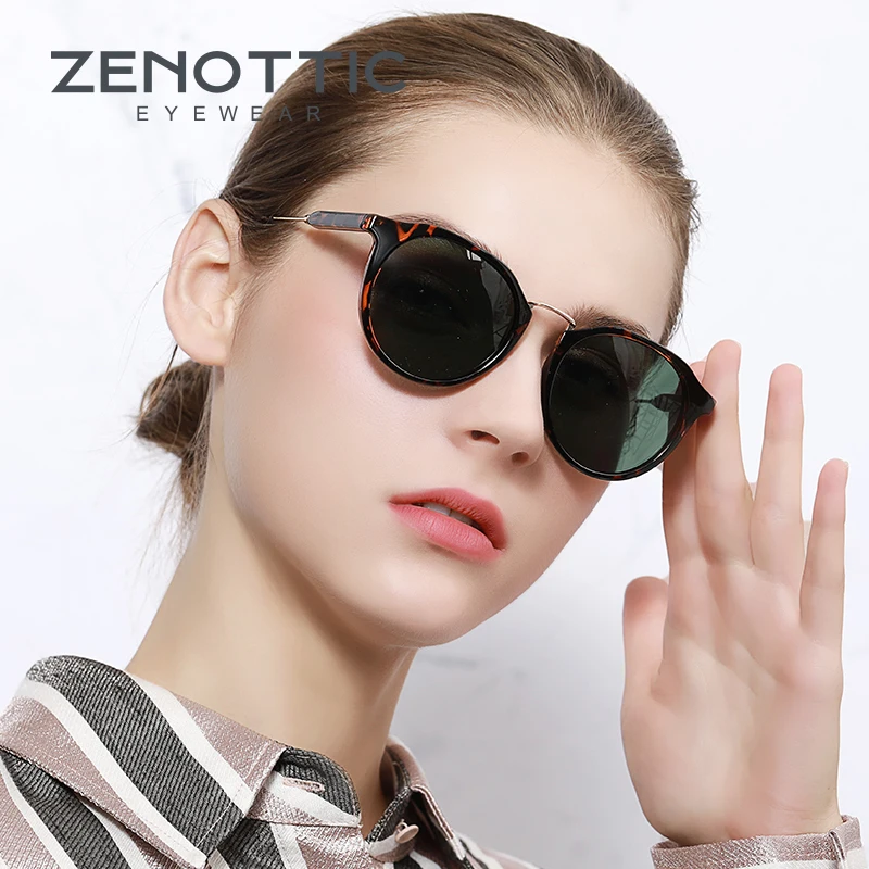 Круглые поляризованные солнцезащитные очки ZENOTTIC в стиле ретро брендовые