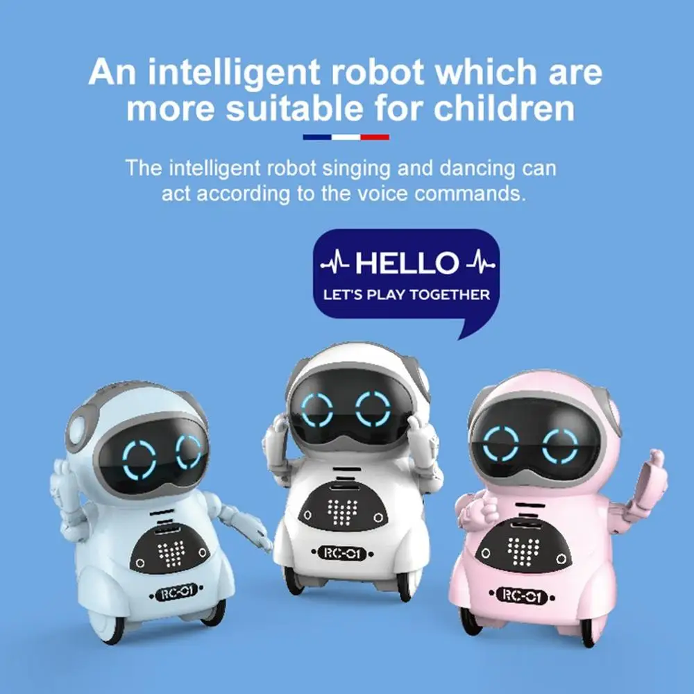 Mini Pocket Robot Voice Recognition Record Singing Dancing Intelligent Dialogue Interactive Early Education Gift Childrens Toy | Игрушки и