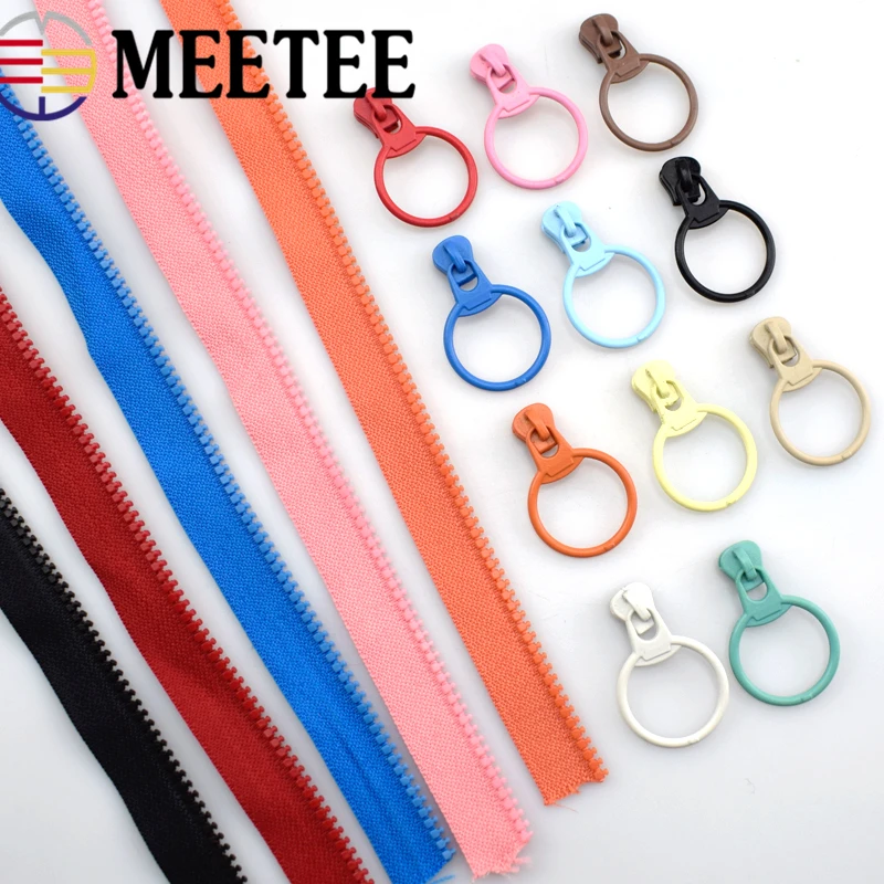 10 ярдов 3 # Meetee с открытым концом молния из смолы односторонняя ползунок тянуть