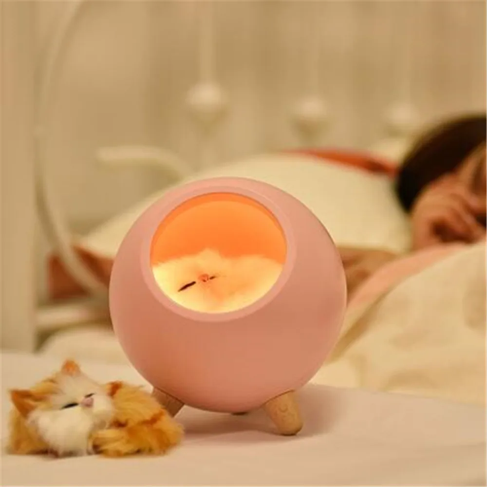 

Светодиодный кошачий ночной Светильник USB сенсорный Ночной светильник Bionic Cat умное затемнение атмосферная лампа украшение для гостиной спа...