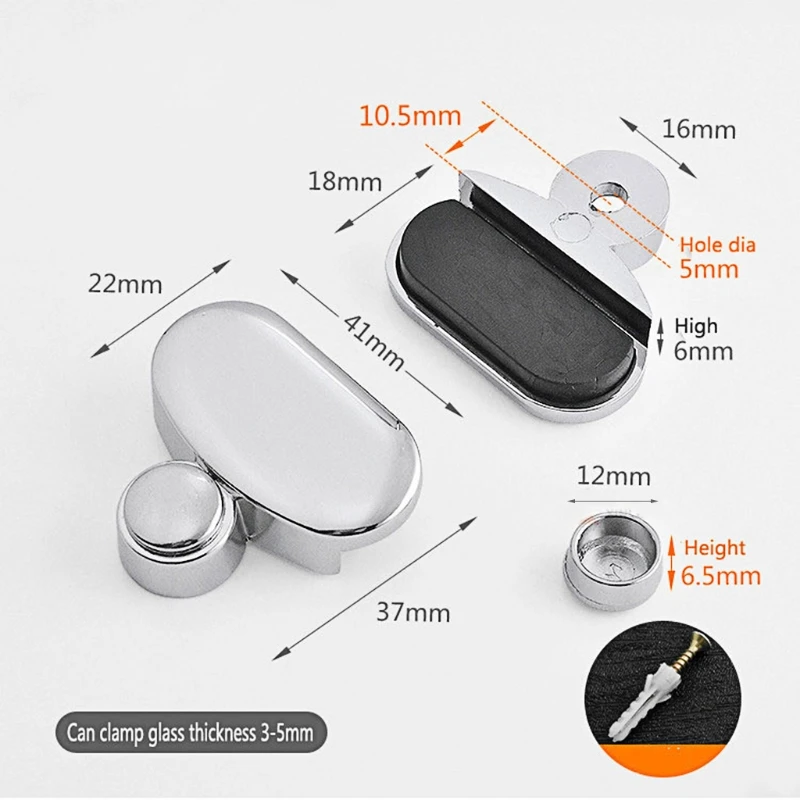 4 Pcs Heavy Duty Mirror Clip Bathroom Mirrors Supporting Sheet Dresser Fixed Fitting Glass Clips Easy to Install | Обустройство дома