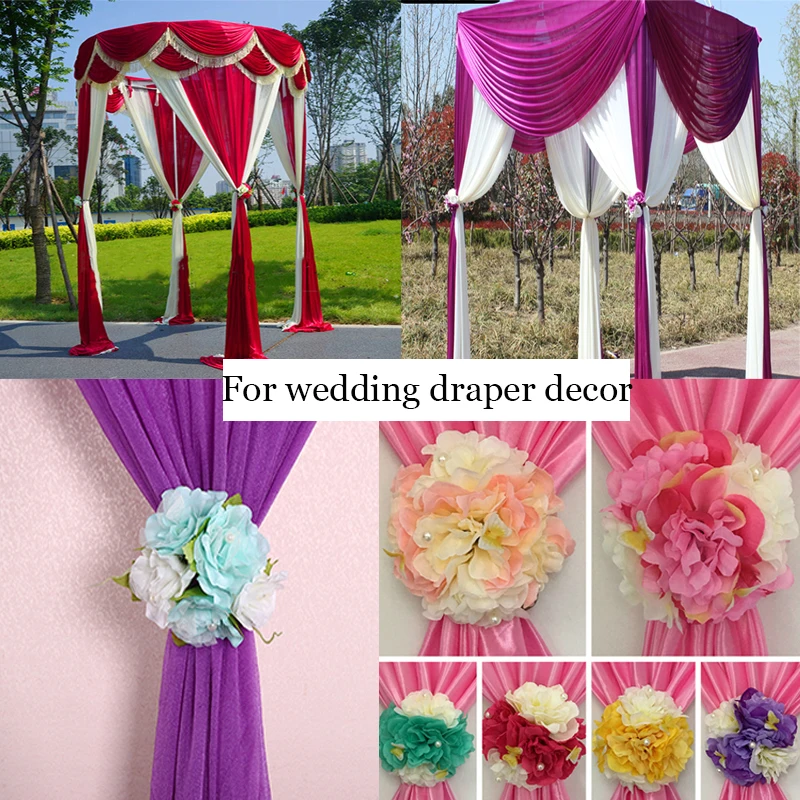 6 шт./лот большой цветок Зажимы для свадьбы фон драпировка украшения Цветочные